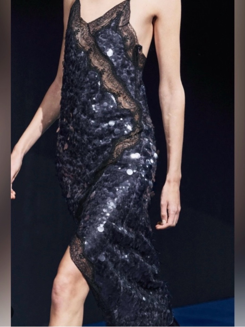 Zara  Runway collection Lace Sequin Dress size Medium